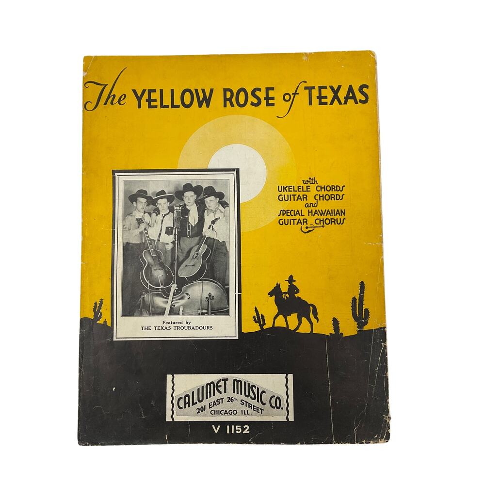 The‎ Yellow Rose of Texas Sheet Music Ukelele Chords Guitar Special Hawaiian